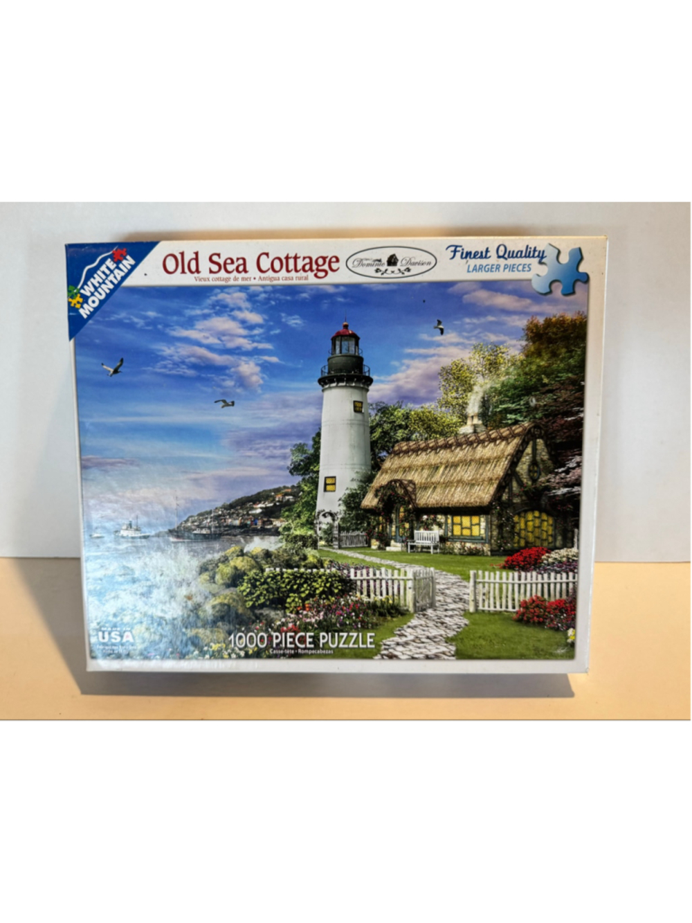 White Mountain Old Sea Cottage 1000 Piece Puzzle Complete